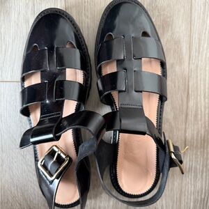 J Crew Women's Black Fisherman Sandals